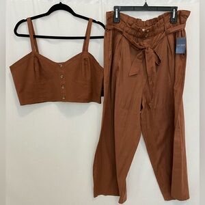 Lucky Brand, matching set, paperbag pants and top.